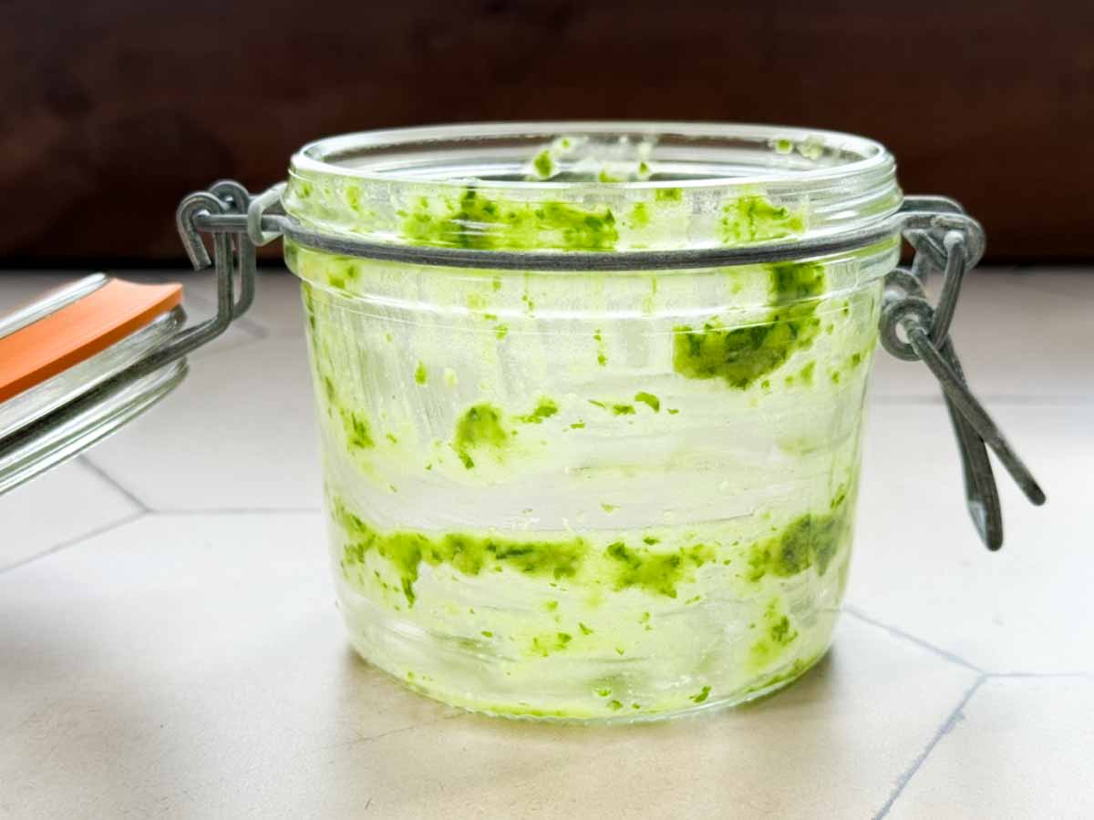 empty jar of pesto