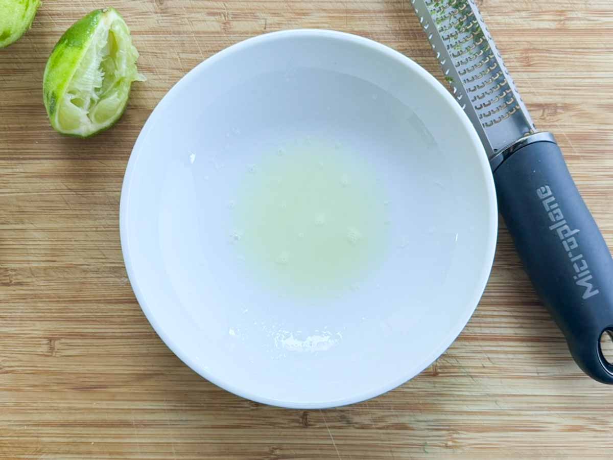 lime juice in bowl