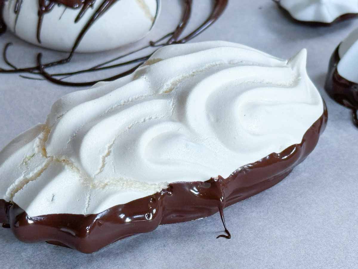 meringue dipped in chocolate